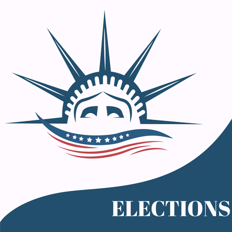 Blue and White Statue of Liberty Elections Sign Template